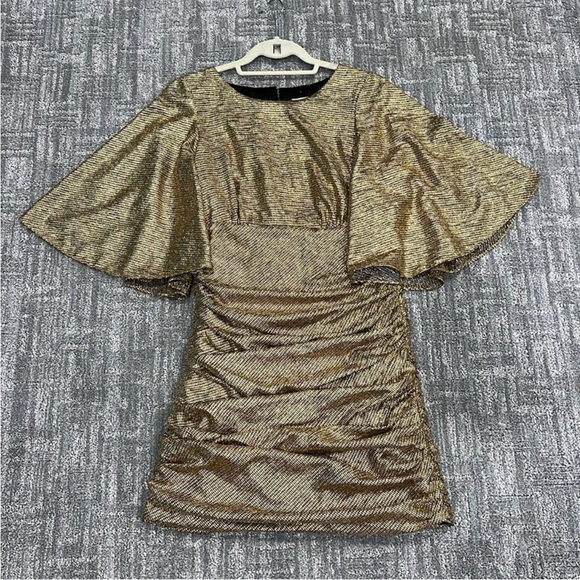 Shona Joy Dresses & Skirts - Shona Joy Metallic Gold Mini Dress
